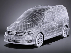 Volkswagen Caddy Passenger Van 2018 vray 3D Model
