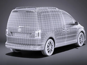 Volkswagen Caddy Passenger Van 2018 vray 3D Model