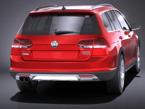 Volkswagen Golf Alltrack 2016 vray 3D Model