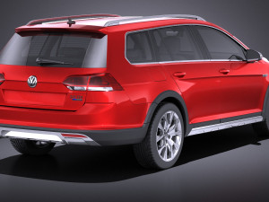 Volkswagen Golf Alltrack 2016 vray 3D Модель
