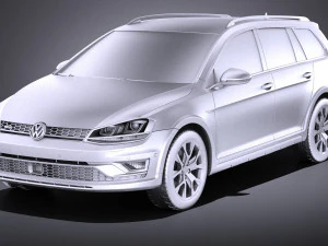 Volkswagen Golf Alltrack 2016 vray 3D Model
