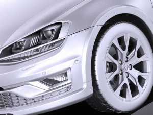 Volkswagen Golf Alltrack 2016 vray 3D Model