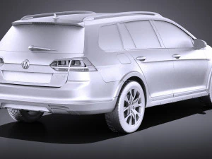 Volkswagen Golf Alltrack 2016 vray 3D Model