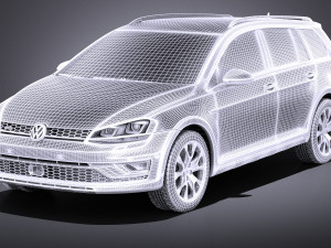 Volkswagen Golf Alltrack 2016 vray 3D Модель