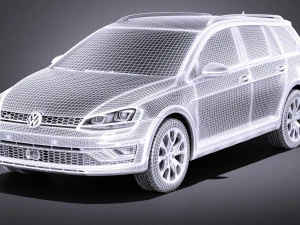Volkswagen Golf Alltrack 2016 vray 3D Model