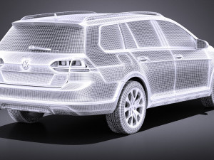 Volkswagen Golf Alltrack 2016 vray 3D Модель