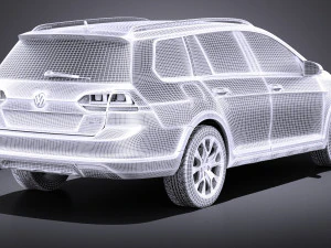 Volkswagen Golf Alltrack 2016 vray 3D Model