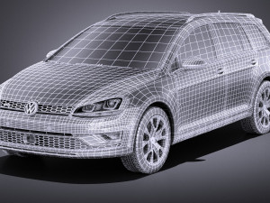 Volkswagen Golf Alltrack 2016 vray 3D Модель