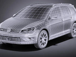Volkswagen Golf Alltrack 2016 vray 3D Model