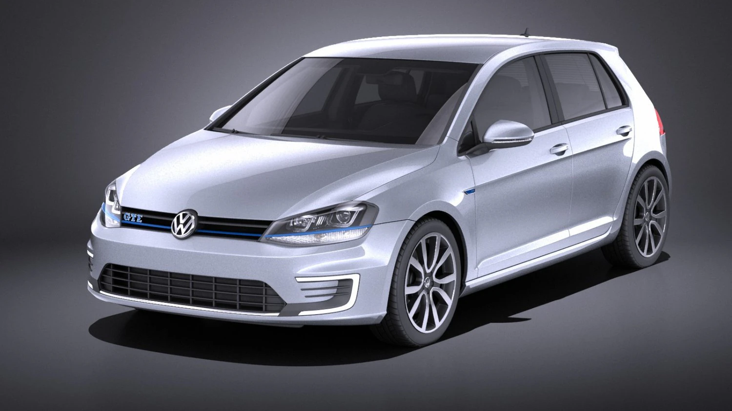 Volkswagen Golf GTE 2015 vray 3D Model .c4d .max .obj .3ds .fbx .stl .blend 