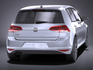 Volkswagen Golf GTE 2015 vray Modello 3D