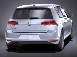 Volkswagen Golf GTE 2015 vray 3D Model