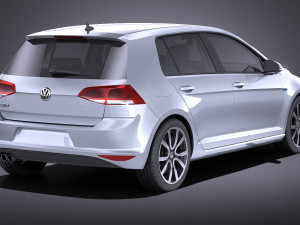 Volkswagen Golf GTE 2015 vray Modello 3D