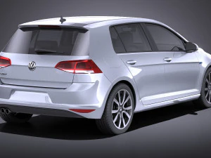 Volkswagen Golf GTE 2015 vray 3D Model
