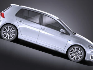 Volkswagen Golf GTE 2015 vray 3D Model