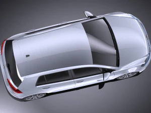 Volkswagen Golf GTE 2015 vray 3D Model