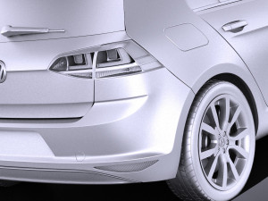 Volkswagen Golf GTE 2015 vray Modello 3D