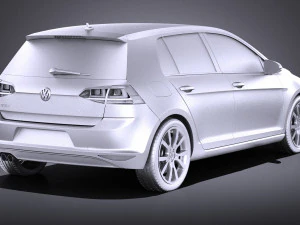 Volkswagen Golf GTE 2015 vray 3D Model