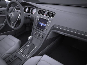 Volkswagen Golf GTE 2015 vray 3D Model