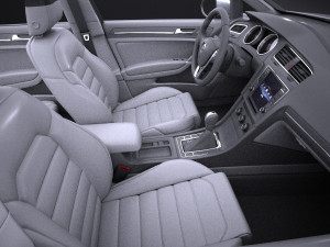 Volkswagen Golf GTE 2015 vray Modello 3D