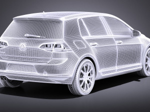 Volkswagen Golf GTE 2015 vray Modello 3D