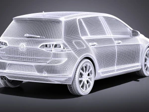 Volkswagen Golf GTE 2015 vray 3D Model