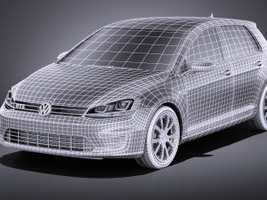 Volkswagen Golf GTE 2015 vray Modello 3D
