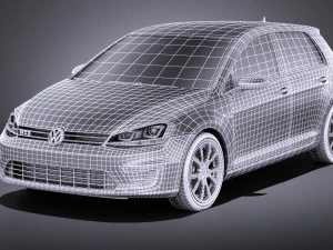 Volkswagen Golf GTE 2015 vray 3D Model