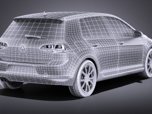 Volkswagen Golf GTE 2015 vray Modello 3D