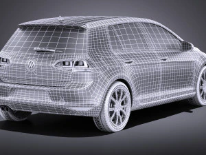 Volkswagen Golf GTE 2015 vray 3D Model