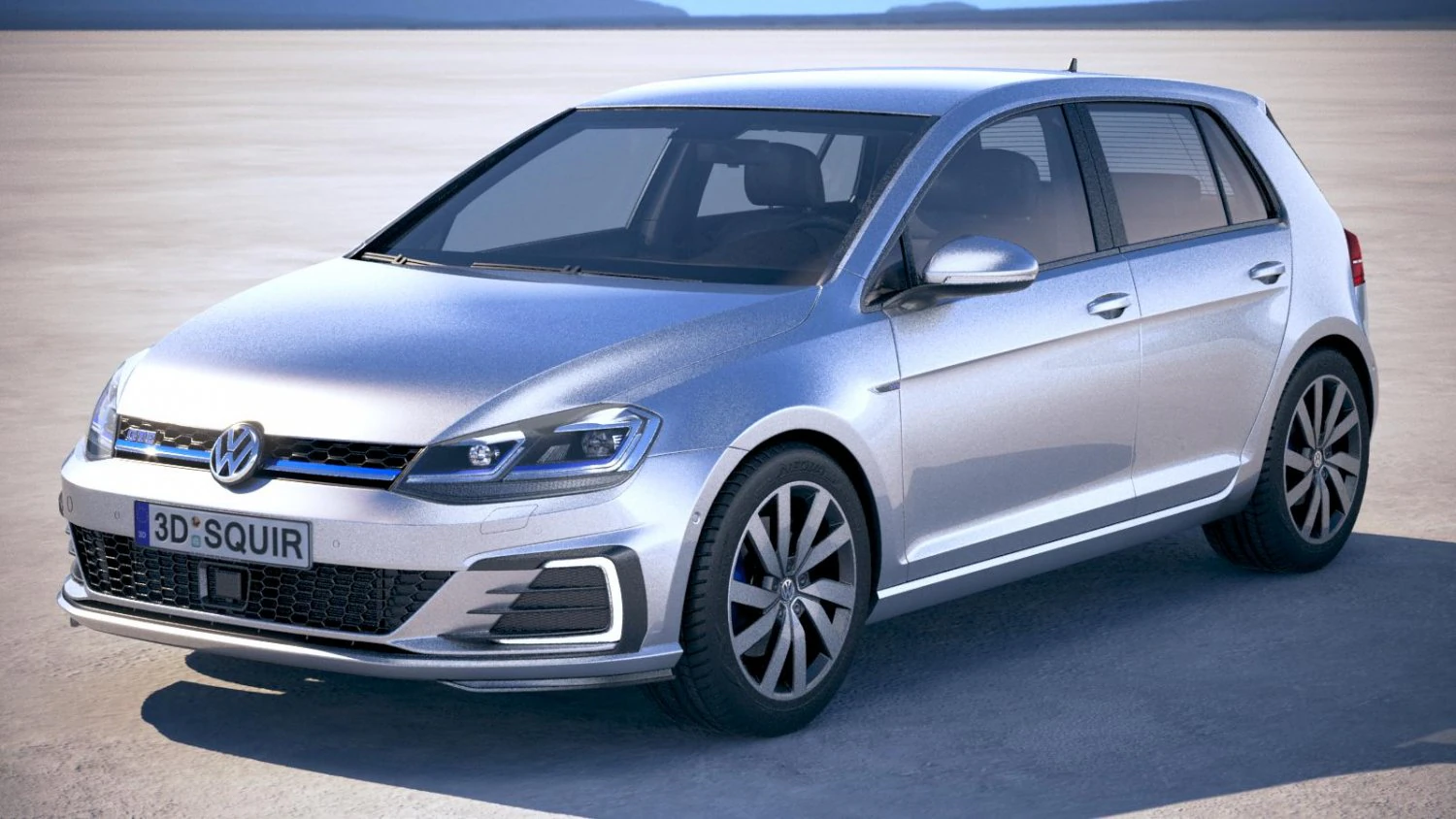 Volkswagen Golf GTE 2017 3D Model .c4d .max .obj .3ds .fbx .stl .blend