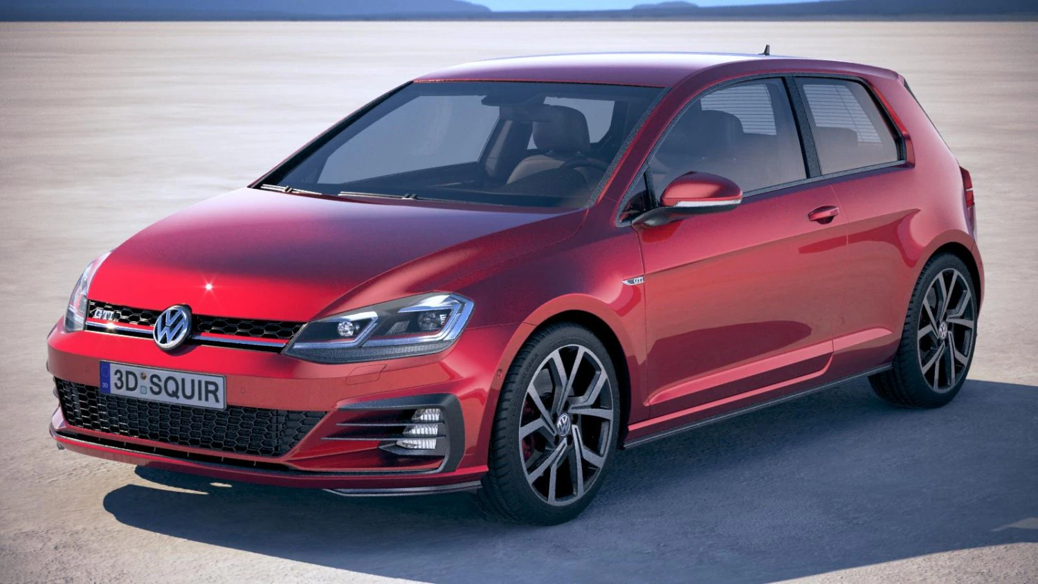Volkswagen Golf GTI 2017 3D Model .c4d .max .obj .3ds .fbx .stl .blend