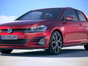 Volkswagen Golf GTI 2017 3D Model