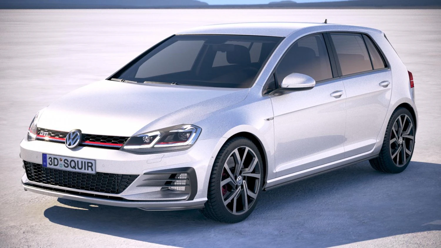 Volkswagen Golf GTI 5-door 2018 3D Model .c4d .max .obj .3ds .fbx .stl .blend