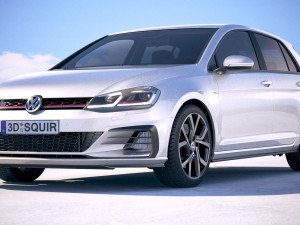Volkswagen Golf GTI 5-door 2018 3D Model