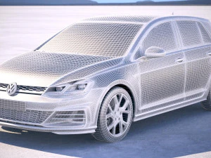 Volkswagen Golf GTI 5-door 2018 3D Model