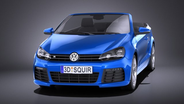 Volkswagen Golf R Convertible 2014 vray Model 3D .c4d .max .obj .3ds .fbx .stl .blend