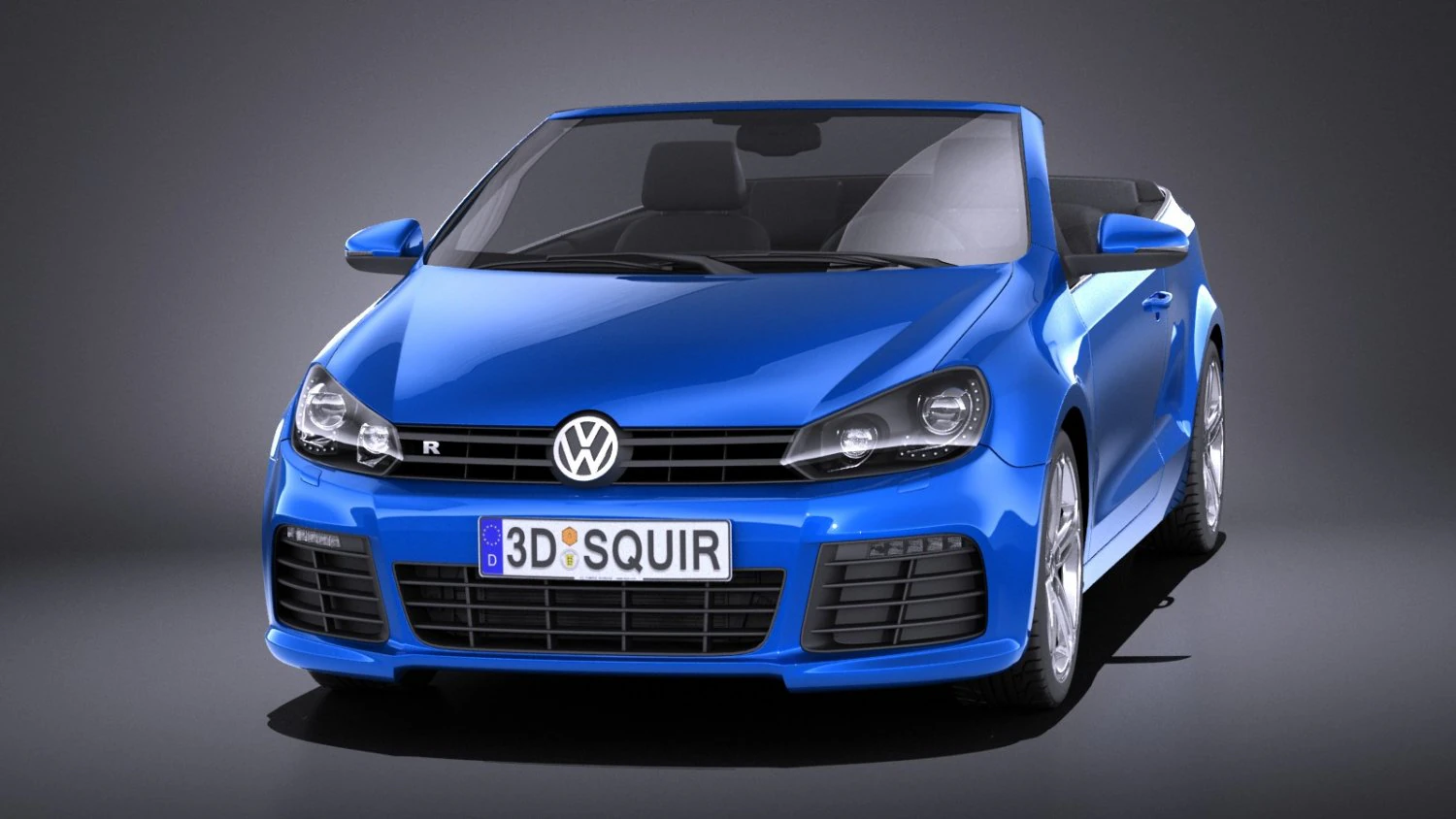 Volkswagen Golf R Convertible 2014 vray 3D Model .c4d .max .obj .3ds .fbx .stl .blend 