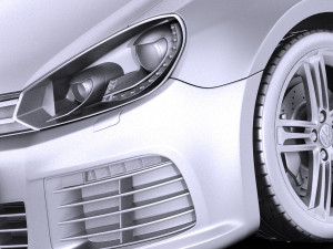 Volkswagen Golf R Convertible 2014 vray Model 3D