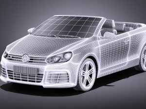 Volkswagen Golf R Convertible 2014 vray Model 3D