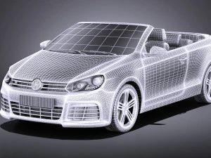 Volkswagen Golf R Convertible 2014 vray 3D Model