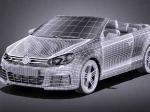 Volkswagen Golf R Convertible 2014 vray Model 3D