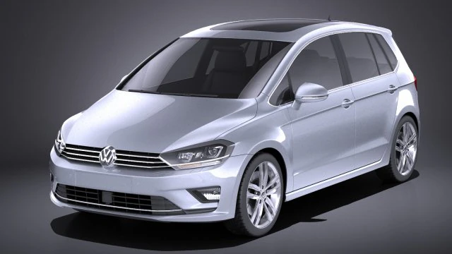 Volkswagen Golf Sportsvan 2015 vray Model 3D .c4d .max .obj .3ds .fbx .stl .blend 