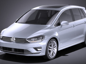 Volkswagen Golf Sportsvan 2015 vray 3D Model