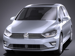 Volkswagen Golf Sportsvan 2015 vray 3D Model