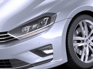 Volkswagen Golf Sportsvan 2015 vray 3D Model