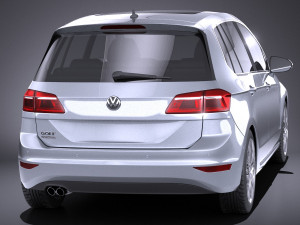 Volkswagen Golf Sportsvan 2015 vray 3D Model