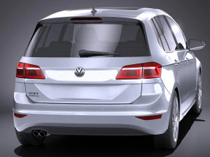 Volkswagen Golf Sportsvan 2015 vray Model 3D