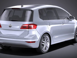 Volkswagen Golf Sportsvan 2015 vray Model 3D