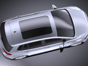 Volkswagen Golf Sportsvan 2015 vray 3D Model